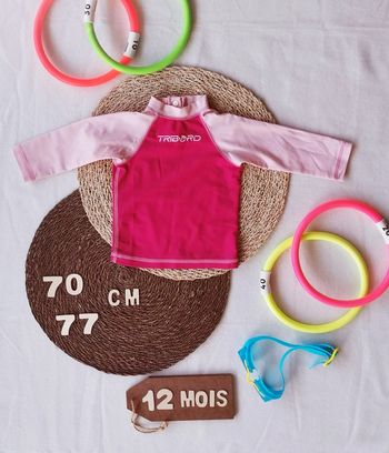 Tee-shirt 👣 décathlon anti uv, 12 mois, fille