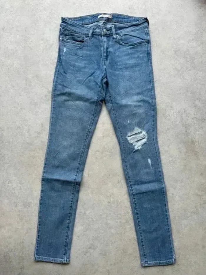 Jeans Levi's 711 W27 FR36 L30 coupe skinny bleu Femme Women pan565b - photo numéro 2