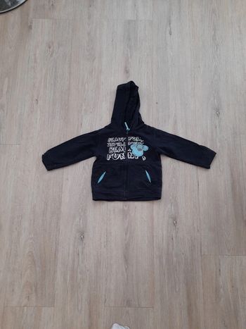 Sweat gilet zip à capuche léger 18 mois