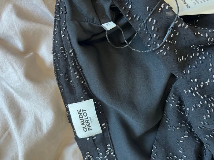 🌟 Robe noire à étoiles en strass – Claudie Pierlot – Taille 36 (Neuve avec étiquette) 🌟 - photo numéro 6