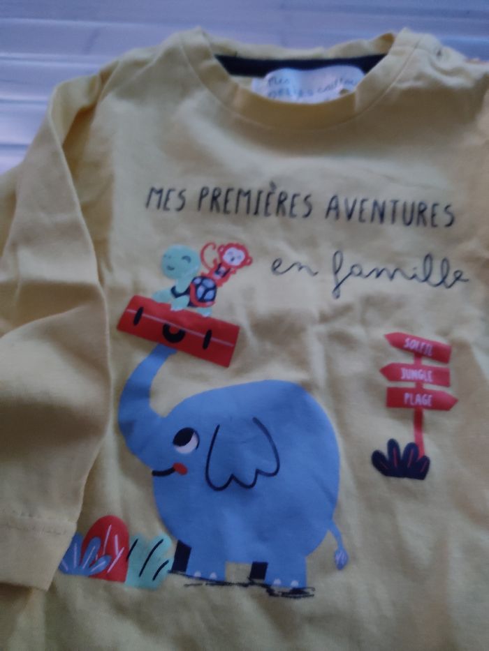 T-shirt manche longue 3  mois - photo numéro 2