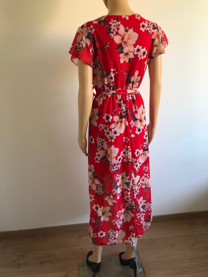 Robe longue rouge fleurie neuve Italy Moda taille unique - photo numéro 5