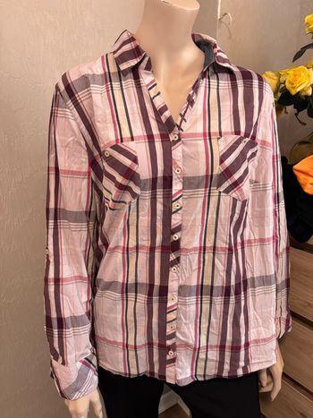 Chemise carreaux rose