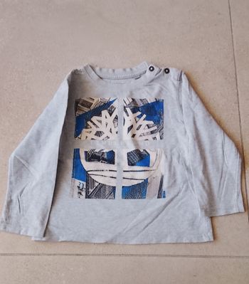 T-shirt manches longues gris taille 4 ans Timberland