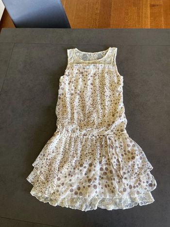 Robe courte crème à pois marron taille 38