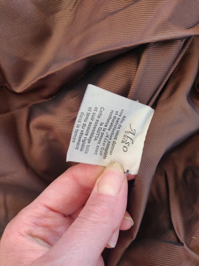 Blouson long en cuir ceinturé Also cuir vintage femme taille 38 - photo numéro 12