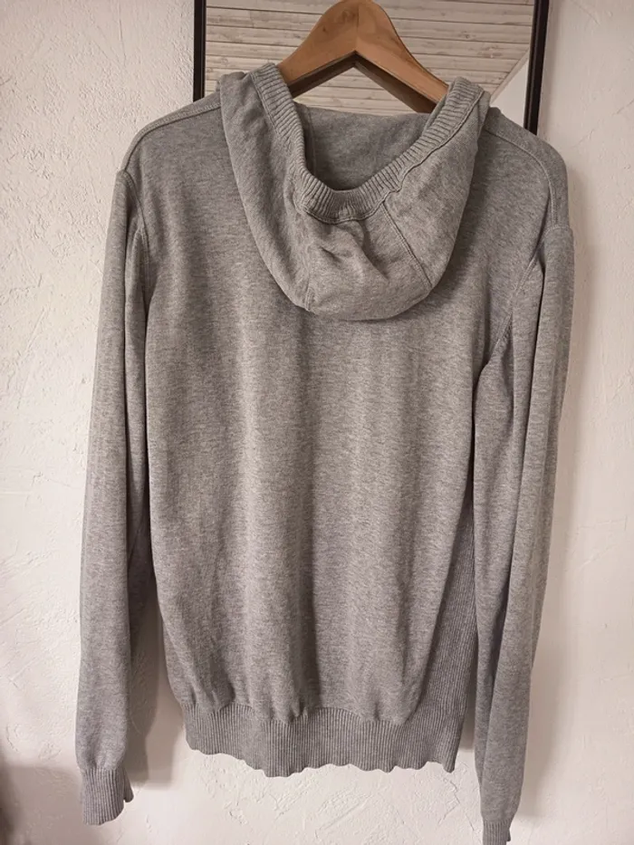 Pull à capuche manches longues et gris clair - photo numéro 3