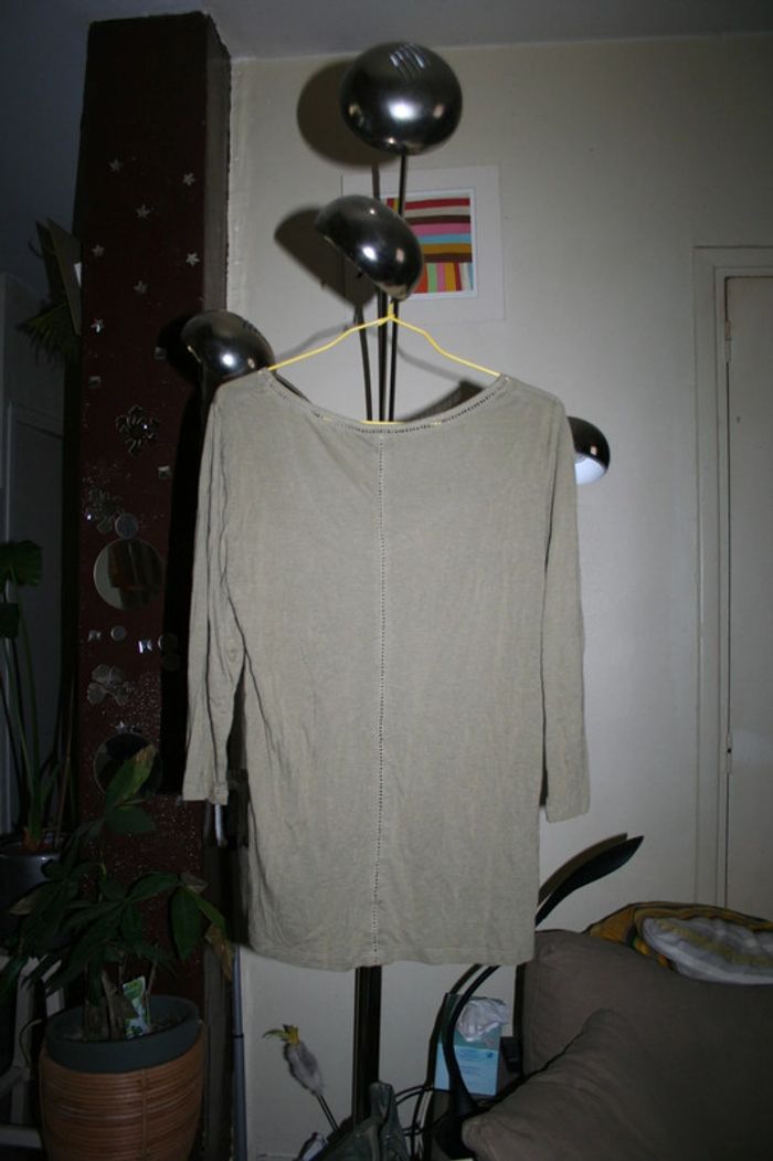 🌸Jolie tunique lin kaki manches longues ajouré Taille 40 "Vila" Neuf 🌸 - photo numéro 3