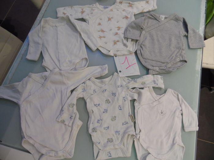 lot de 6 bodies manche longue 0 mois - photo numéro 2