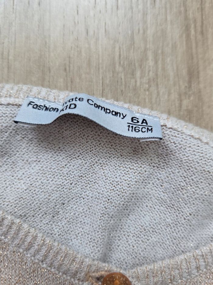 Gilet fin beige et doré 6 ans - photo numéro 4