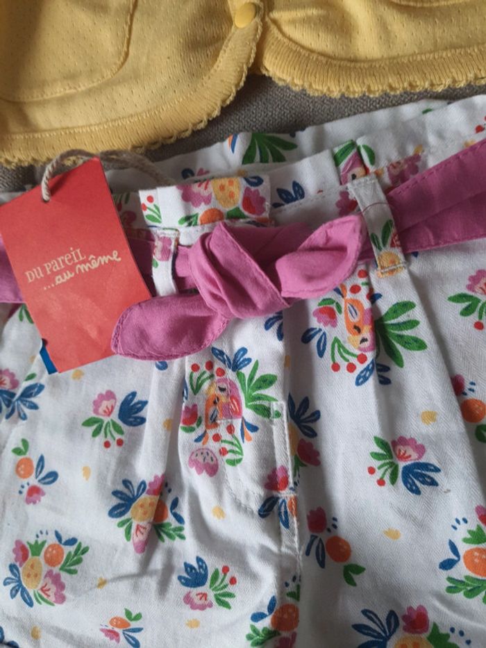 Ensemble Du Pareil Au Même DPAM taille 6 mois gilet et short neuf avec étiquettes - photo numéro 2