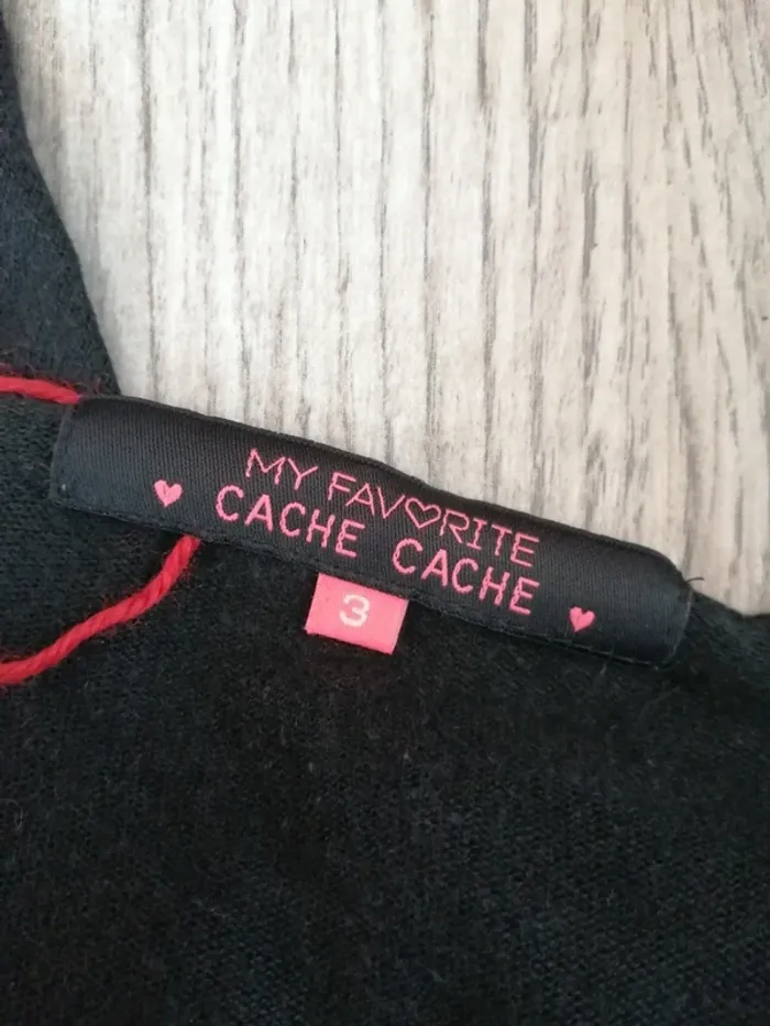 Gilet fin noir asymétrique / cache cache / (T3-L) - photo numéro 5
