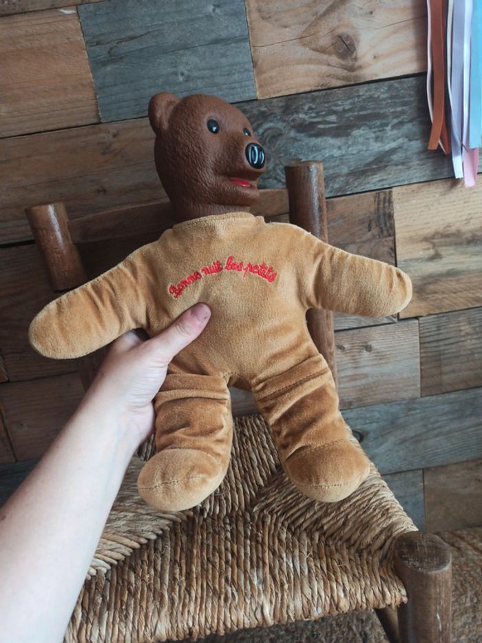 Peluche nounours Bonne nuit les petits vintage tbe - photo numéro 3