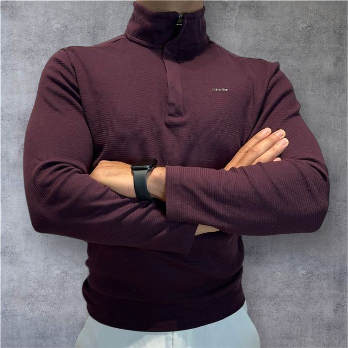 Pull col zippé vintage - calvin klein