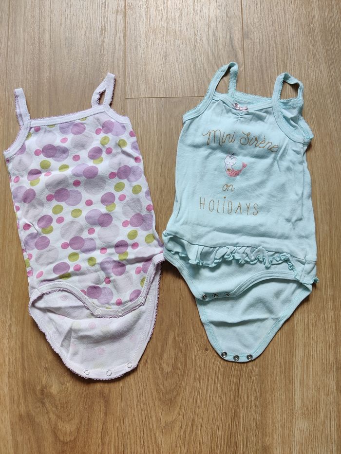 Lot bodies bretelles et manches courtes fille 18 mois - photo numéro 6