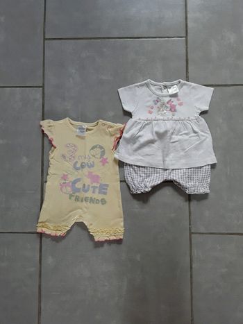 Lot combishort naissance pour fille