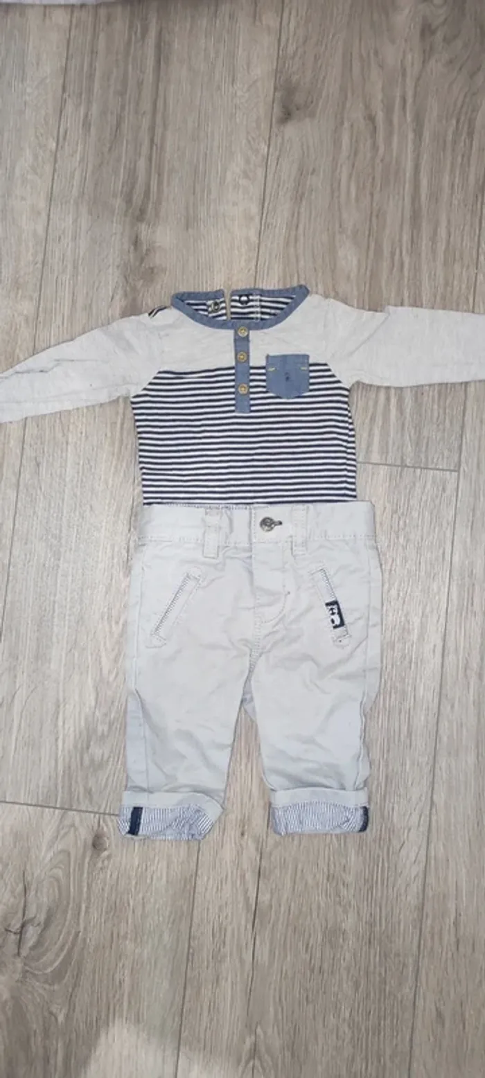 Ensemble obaibi 3mois body et pantalon - photo numéro 3