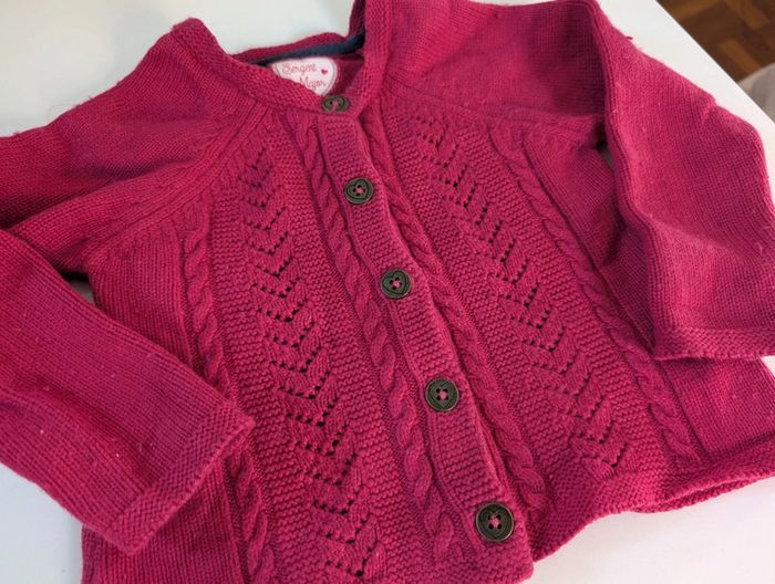 Gilet épais rouge bordeau Sergent major 3 ans laine - photo numéro 2