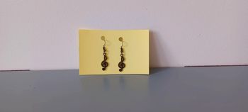 Boucles d'oreilles fantaisie femme clé de sol/clé de musique neuves couleur bronze