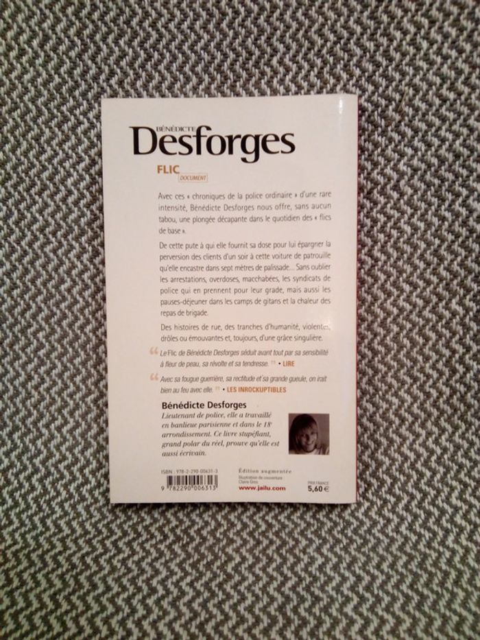 Flic -chroniques de la police ordinaire- Bénédicte Desforges - Éditions J'ai Lu - photo numéro 2