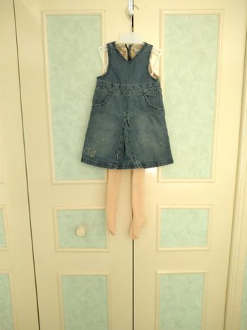 robe en jean + collants   Obaibi 18 mois