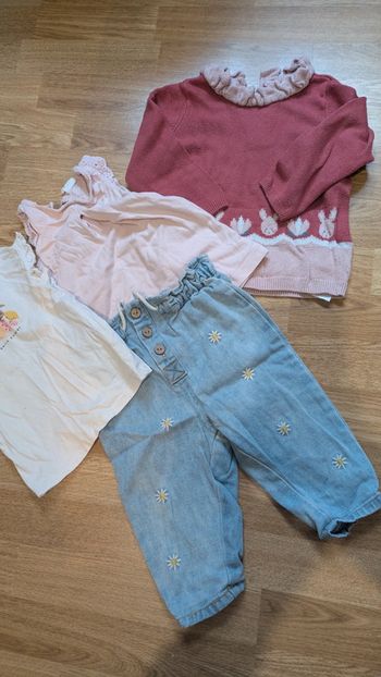 Lot jean pull t-shirt 12/18 mois