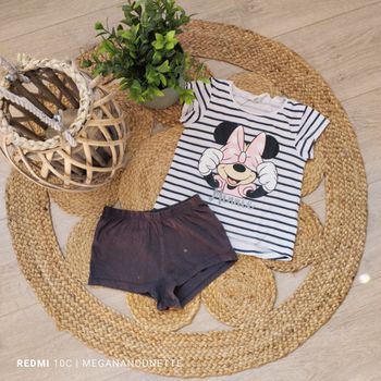 🦋 Pyjama Été Deux Pièces – Minnie – H&M Licence Disney – Taille 4 Ans / 104 cm – Très Bon État