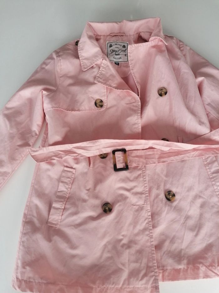 Imperméable trench rose poudré T 140 👧🏻 - photo numéro 2