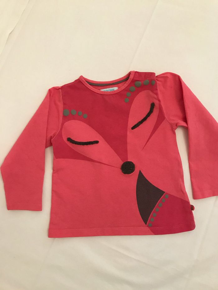 Tee-shirt Manches Longues Rouge et rose foncé