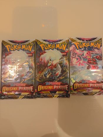 Boosters Pokémon scellés Épée et Bouclier Origine Perdue x3