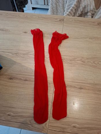 Bas rouge sexy femme taille s élastique