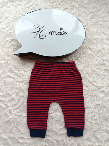 Pantalon sarouel legging rayé Garçon 3/6 mois Early days 100% coton