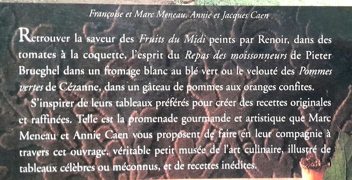 Musée Gourmand Le peintre et le cuisinier - Marc Meneau Annie Caen - photo numéro 3