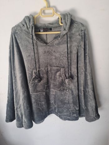 Poncho tout doux gris Taille L