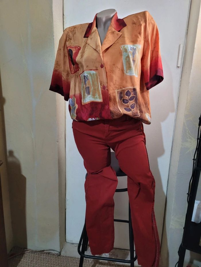 Pantalon Naomie, les petites bombes, bordeaux, taille 36 - photo numéro 3