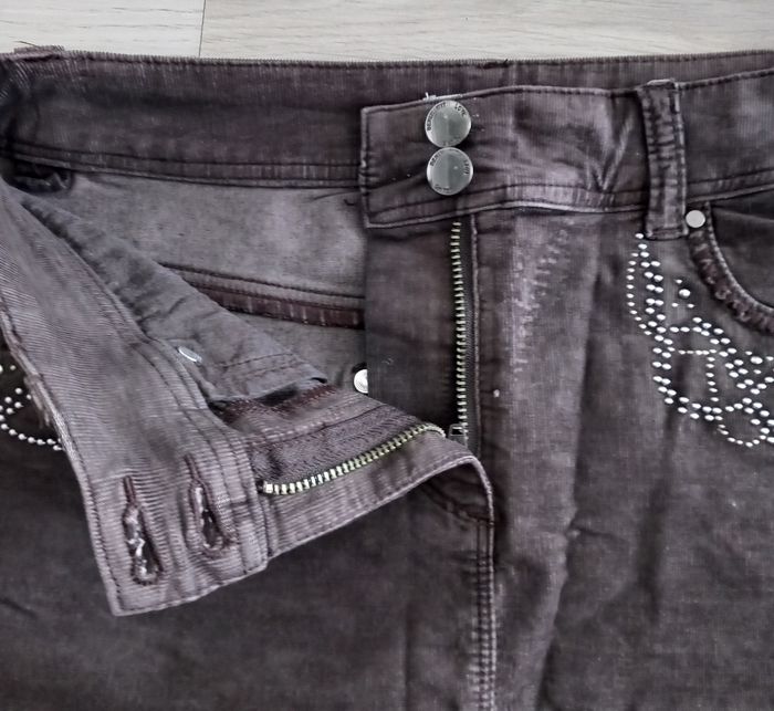 Jupe en jean marron Jacqueline Riu taille 36 - photo numéro 4