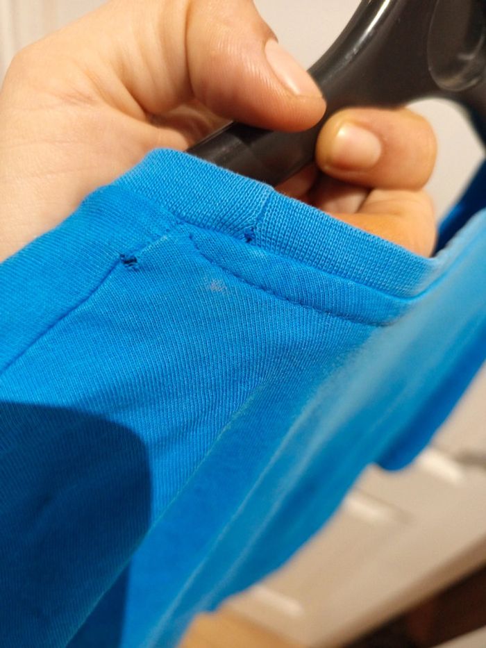 🔝 T-shirt uni manches courtes Primark bleu taille L 100 % coton - photo numéro 8