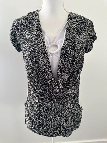 Blouse léopard beige et blanche 2YK T38 M