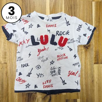 T-shirt manches courtes - Lulu Castagnette - 3 mois
