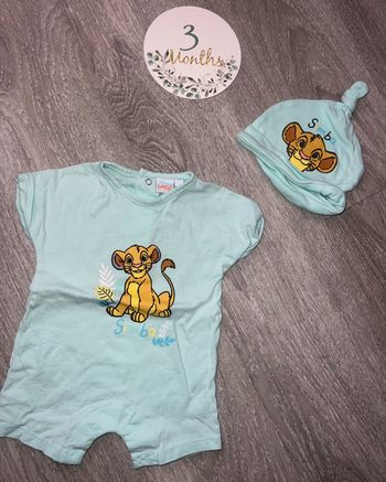 Barboteuses + bonnet simba