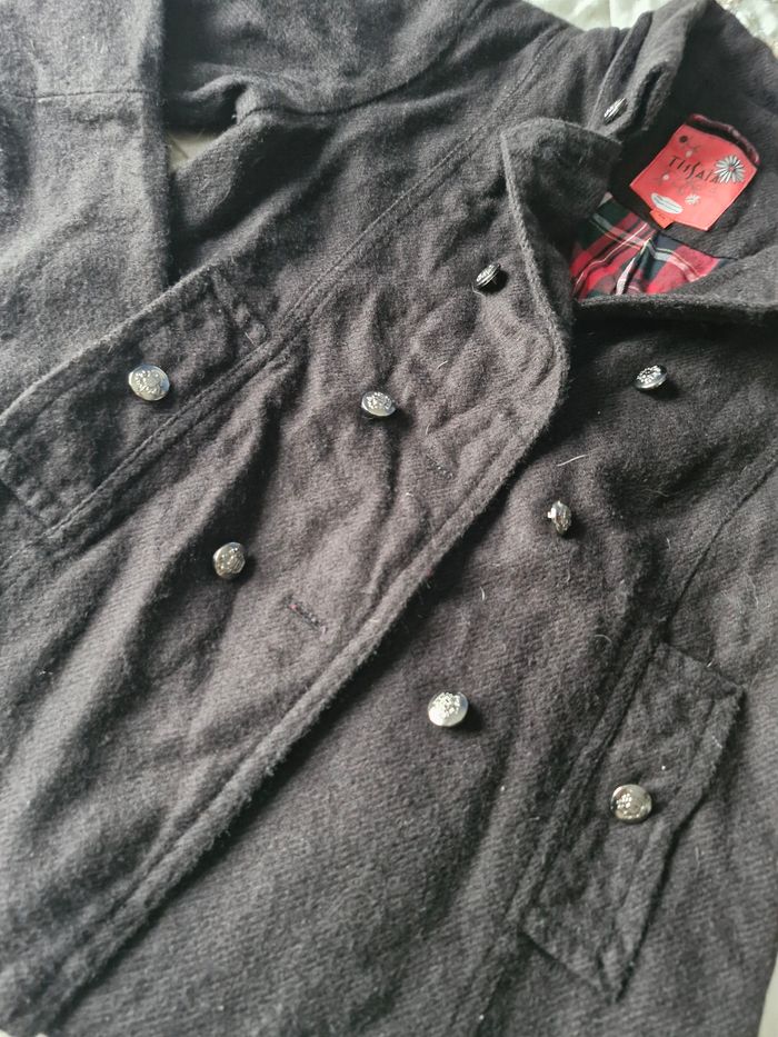 Magnifique manteau évasé à revers écossais - photo numéro 5