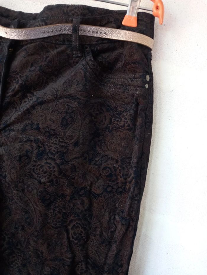 Pantalon effet velours motif - photo numéro 4