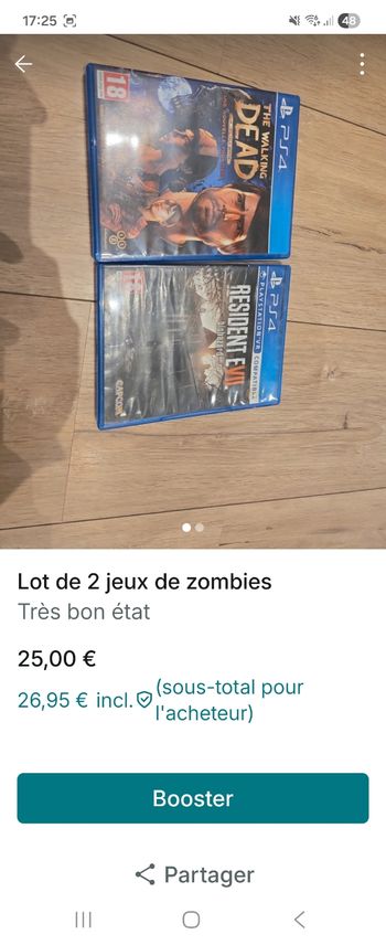 Lot 2 jeux zombies ps4