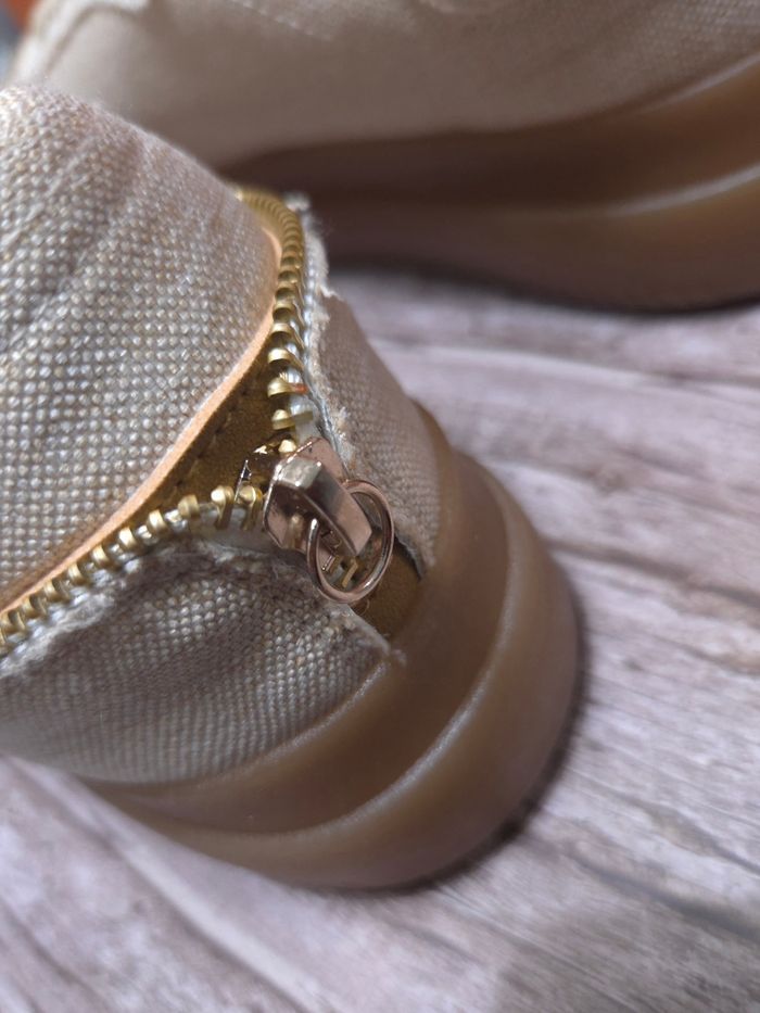 Baskets en toile Camel et Beige - Style Rétro - Neuves - Taille 40 - photo numéro 3