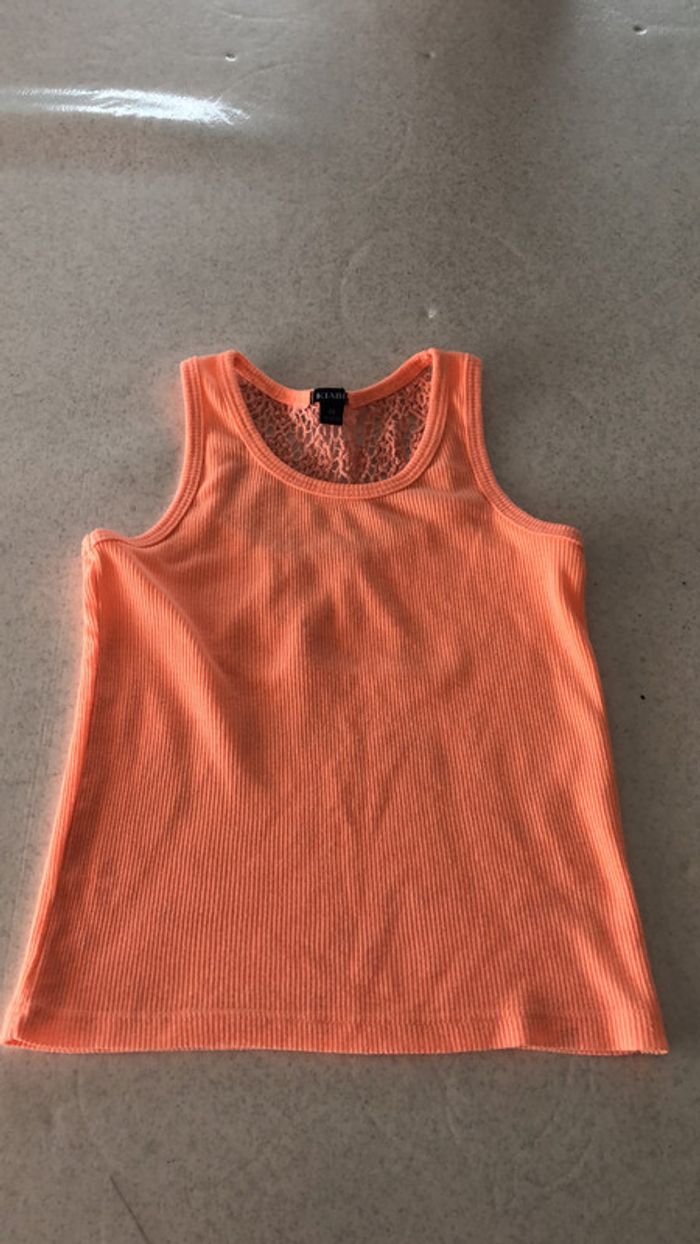 Débardeur orange fluo fille 4 ans