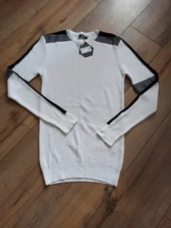 Pull blanc homme manches longues XL