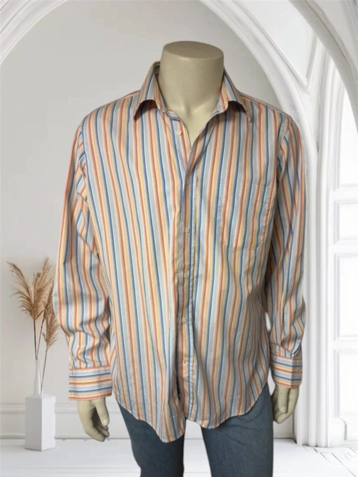 Chemise Hugo Boss homme - Taille 42 - Bleu et orange