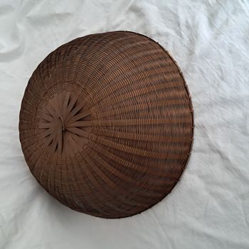 Grande cloche pour plat diamètre 54 cm en osier roseau du Laos