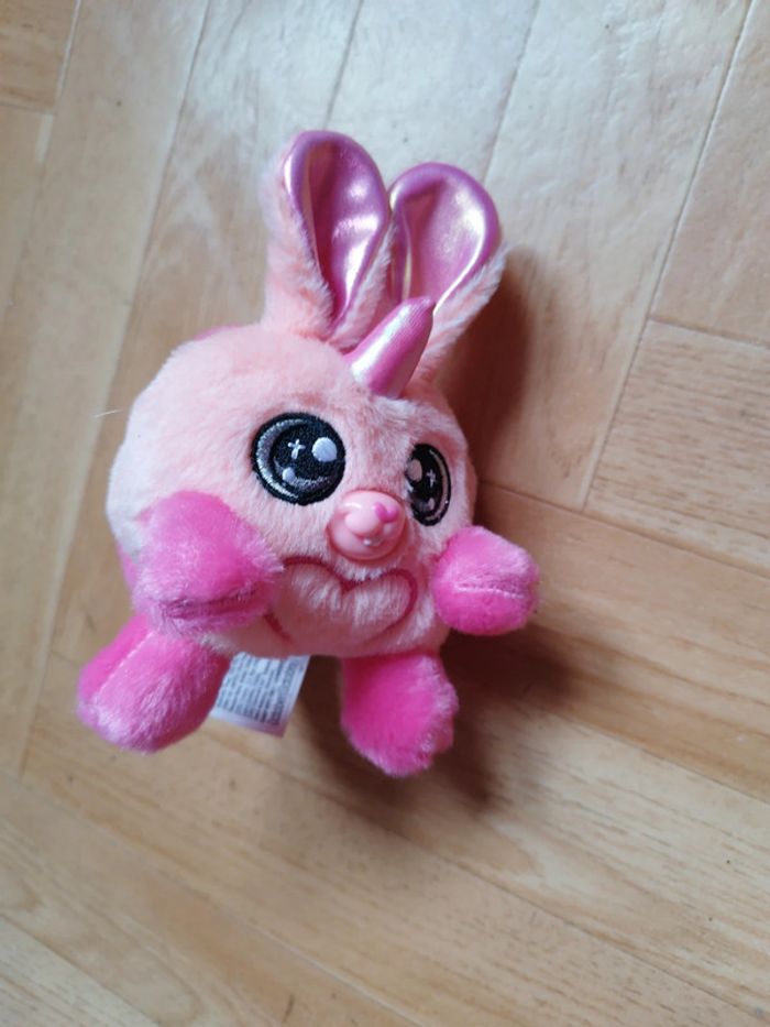 Peluche rose lapin licorne - photo numéro 2