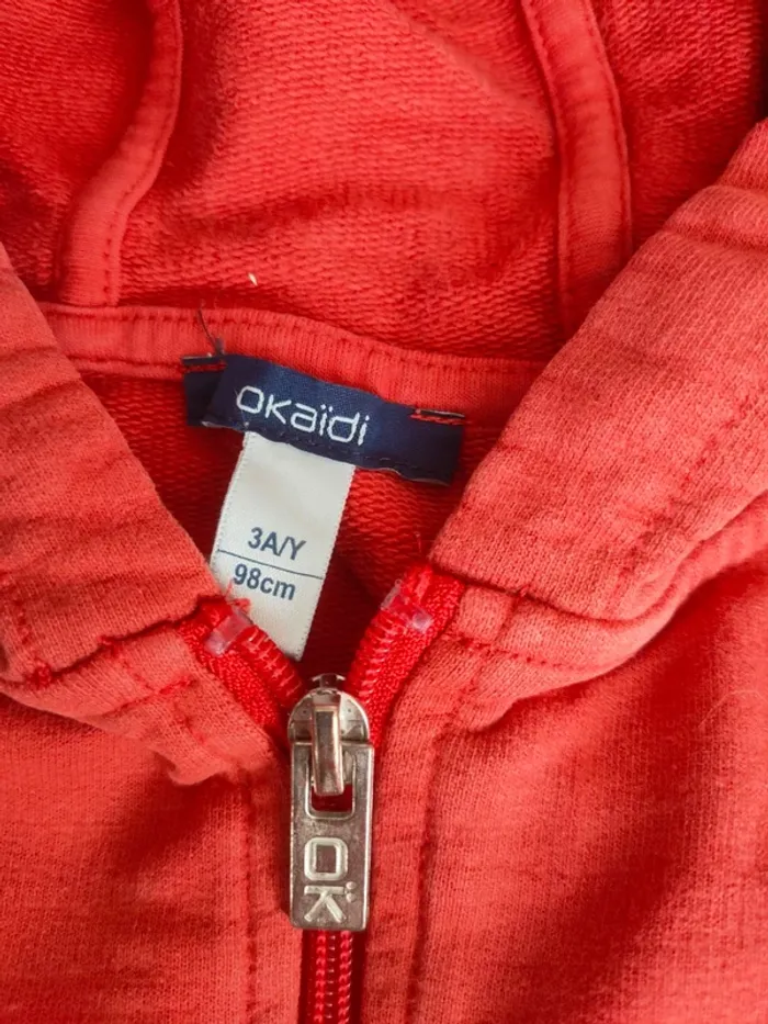 Gilet rouge à fermeture garçon 3 ans Okaïdi - photo numéro 2